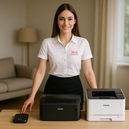Comparație imprimante Canon: fotoprinterul Zoemini și modelele laser i-SENSYS LBP-6030 și LBP223dw