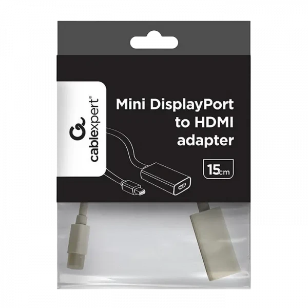 Adaptor Video Cablexpert A-mDPM-HDMIF-02-W, MiniDP (M) - HDMI (F), 0,15m, Alb