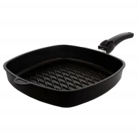Tigaie-grill AMT Gastroguss AMT-E285BBQ-E, 1,9L, 28cm, Negru