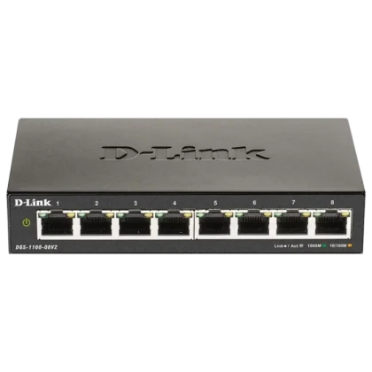 Switch de rețea D-Link DGS-1100-08V2/A1A, 8x 10/100/1000 Mbps