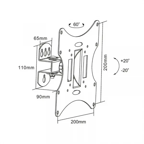 Suport TV pe perete Reflecta Flexo 40-100B, Negru