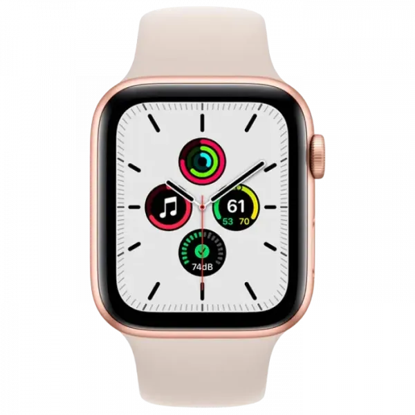Умные часы Apple Watch SE, 44мм, Алюминиевый корпус с ремешком Starlight Sport