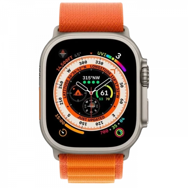 Ceas inteligent Apple Watch Ultra, 49mm, Gri/Portocaliu