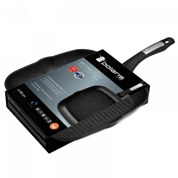 Сковорода-гриль Polaris Monolit-28G, 28см, Чёрный