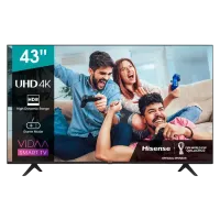 43 LED SMART Телевизор Hisense H43A7100F, 3840x2160 4K UHD, VIDAA U OS, Чёрный