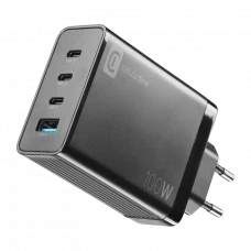 Зарядное устройство Cellularline Nano GaN, 100Вт, Чёрный