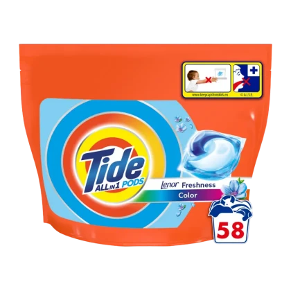 Капсулы All in One Tide Touch of Lenor, 58 шт