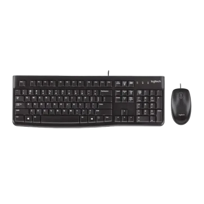 Клавиатура и мышь Logitech MK120, Проводное, Чёрный