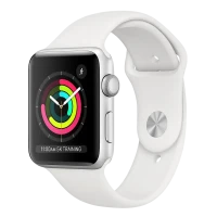 Ceas inteligent Apple Watch Series 3, 42mm, Carcasă Argintie din aluminiu cu bandă sportă Albă