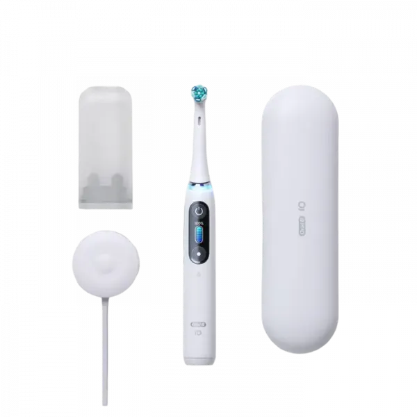 Periuță de dinți electrică Braun iO 8 Duo, Alabastru alb | Ametrin violet