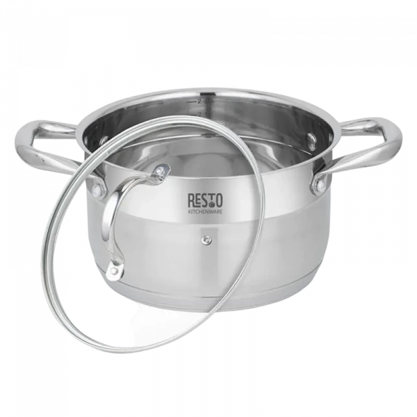 Кастрюля RESTO 92103, 2.7л, 18см, Нержавеющая сталь