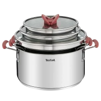 Set de vase Tefal OptiSpace, 5,2L, Oțel inoxidabil