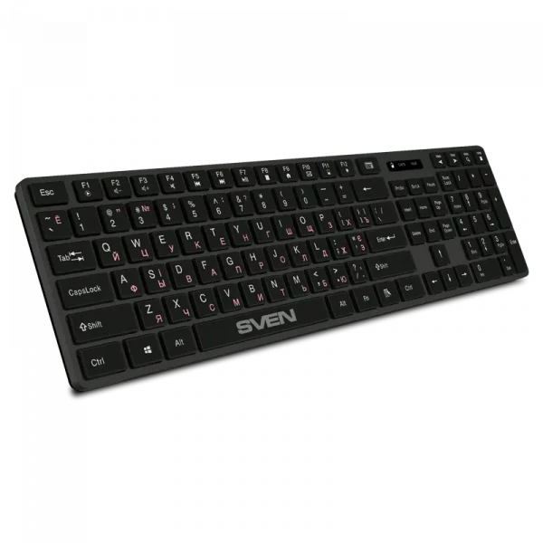 Tastatură SVEN E5300W, Fără fir, Negru
