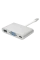 Adaptor Video APC Electronic APC-631011, USB Type-C (F) - VGA + USB3.0 + TYPE C, 0,15m, Alb