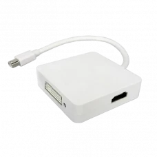 Convertor Video APC Electronic APC-531023, MiniDP (M) - HDMI (F) / DisplayPort (F) / DVI-D (F), 0,15m, Alb
