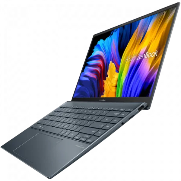 Laptop 14 ASUS Zenbook 14 UM425QA, Pine Grey, AMD Ryzen 7 5800H, 16GB/512GB, Fără SO