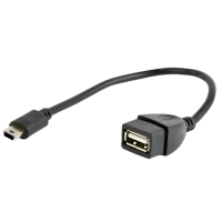 Адаптер USB Cablexpert A-OTG-AFBM-002, USB Type-A (F)/USB Type-B, 0,15м, Чёрный