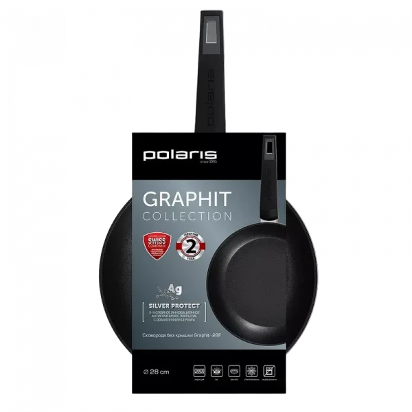 Сковорода Polaris Graphit-28F, 28см, Графитовый