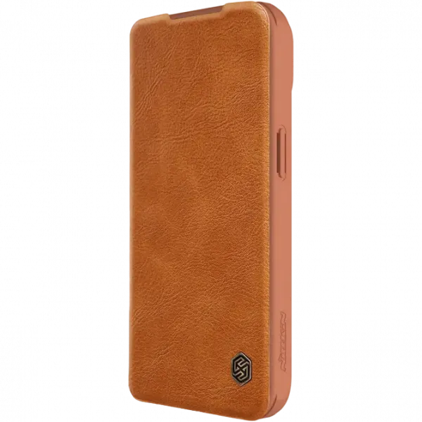 Чехол книжка Nillkin iPhone 15 Plus - Qin Pro, Коричневый