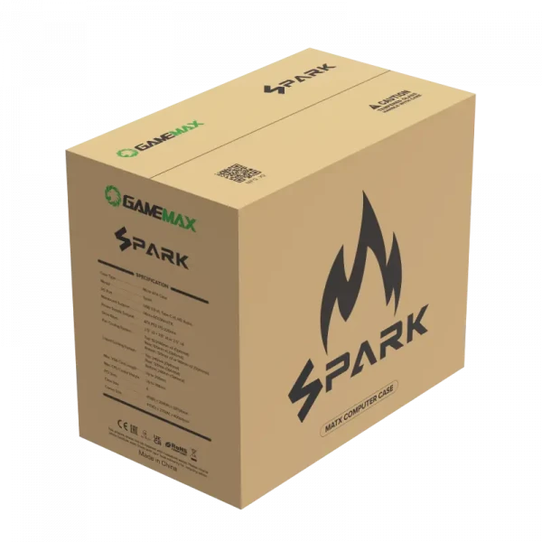 Компьютерный корпус Gamemax SPARK, Mini-Tower, Без блока питания, Серый