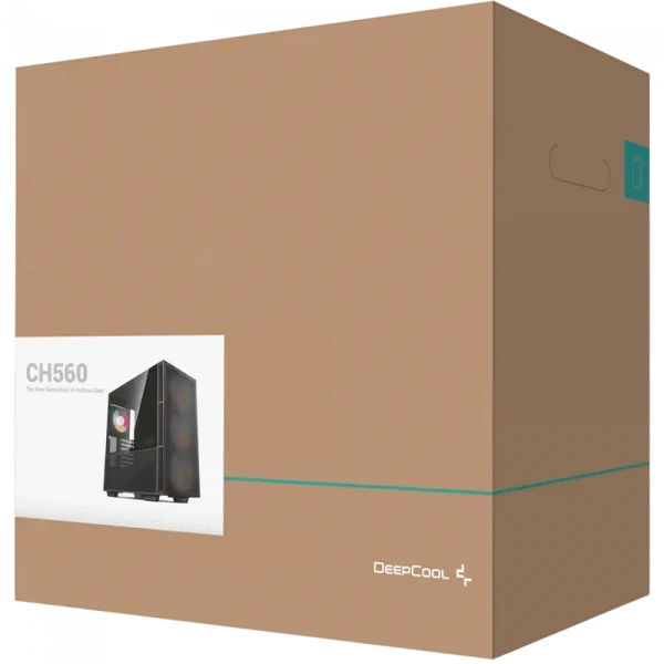 Компьютерный корпус Deepcool CH560, Midi-Tower, Без блока питания, Чёрный