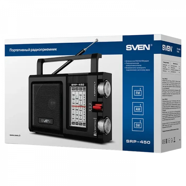 Портативное радио SVEN SRP-450, Чёрный