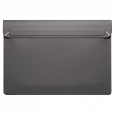 Husă pentru laptop Spigen Valentinus 15-16, Piele artificială, Gri