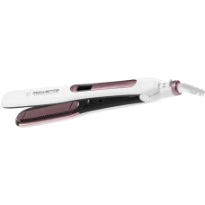 Placă de îndreptat părul Rowenta Brush & Straight SF7510F0, Alb | Roz