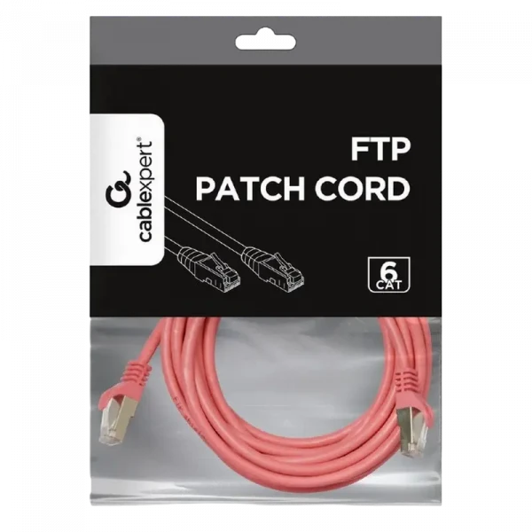 Patch cord Cablexpert PP6-5M/RO, Cat6 FTP , 5m, Roz
