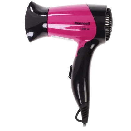 Компактный фен Maxwell MW-2007, 1200 Вт, Чёрный | Розовый
