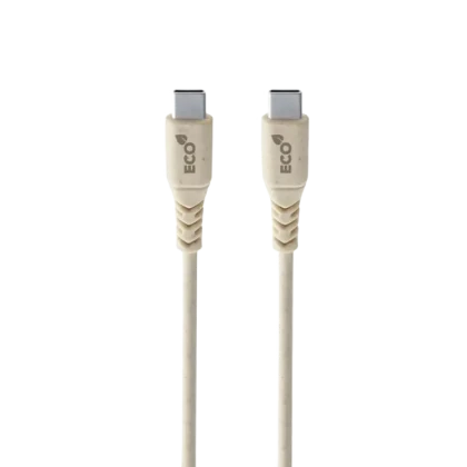 Кабель для зарядки и синхронизации Cellularline Become Eco Cable, USB Type-C/USB Type-C, 1,2м, Бежевый