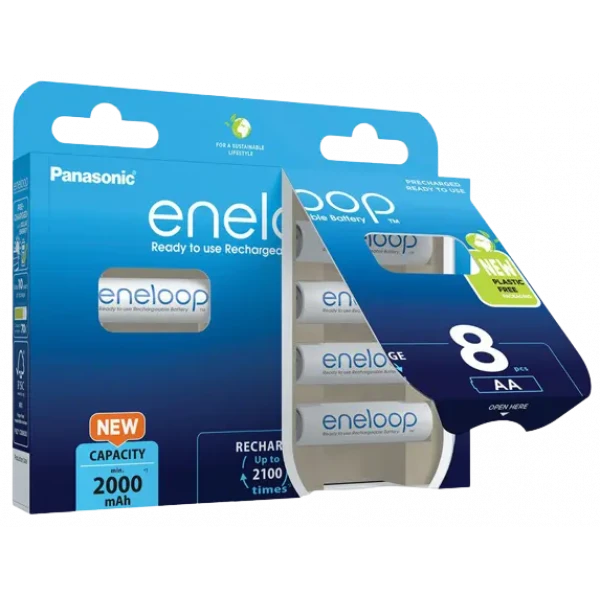 Baterii Panasonic BK-3MCDE/8BE, AA, 2000 mAh, 8 buc.