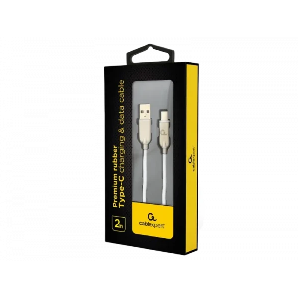 Кабель для зарядки и синхронизации Cablexpert CC-USB2R-AMCM-2M-W, USB Type-A/USB Type-C, 2м, Белый