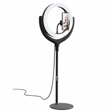 Selfie Stick Devia Holder with LED lamp, Negru