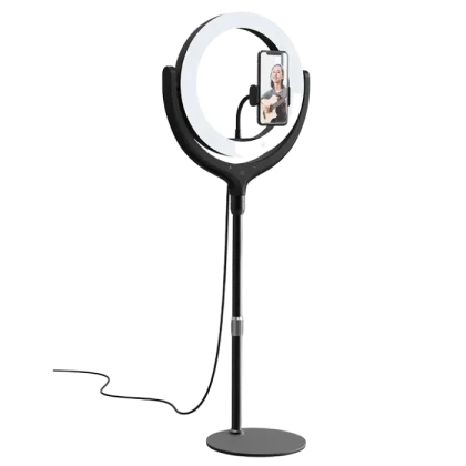 Selfie Stick Devia Holder with LED lamp, Negru