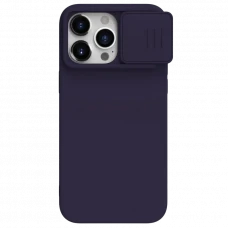Husă Nillkin iPhone 15 Pro, CamShield Silky Silicone, Dark Purple