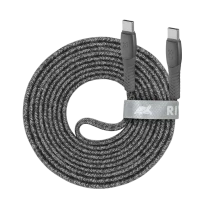 Cablu de încărcare și date Rivacase PS6105, USB Type-C/USB Type-C, 2,1m, Gri
