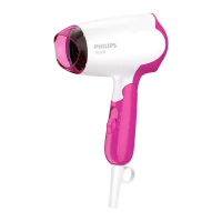 Uscător de păr compact Philips DryCare Essential BHD003/00, 1400 W, Alb | Roz