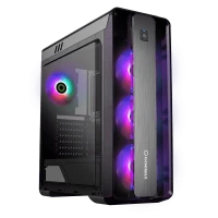 Carcasă PC Gamemax MoonLight FRGB, Midi-Tower, Fără PSU, Negru