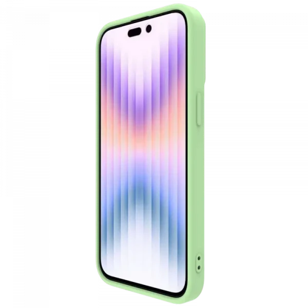 Husă Nillkin iPhone 15 Pro, CamShield Silky Silicone, Mint Green