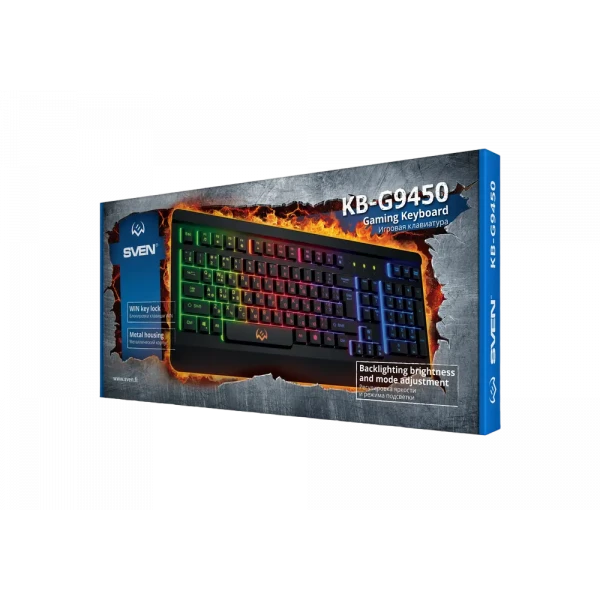 Tastatură SVEN KB-G9450, Cu fir, Negru