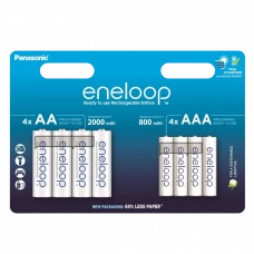 Acumulatori Panasonic BK-3MCDE+4MCDE/8CP, AA/AAA, 2000mAh + 800mAh, 8buc.
