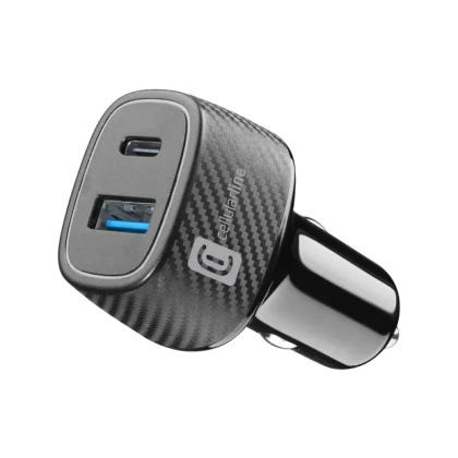 Incărcător auto Cellularline 18W+ PD 30W, 48W, Negru