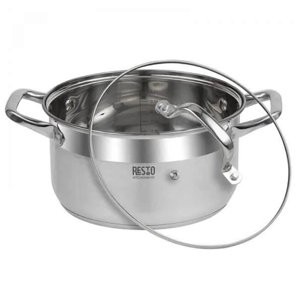 Кастрюля RESTO 92004, 4,6л, 22см, Нержавеющая сталь