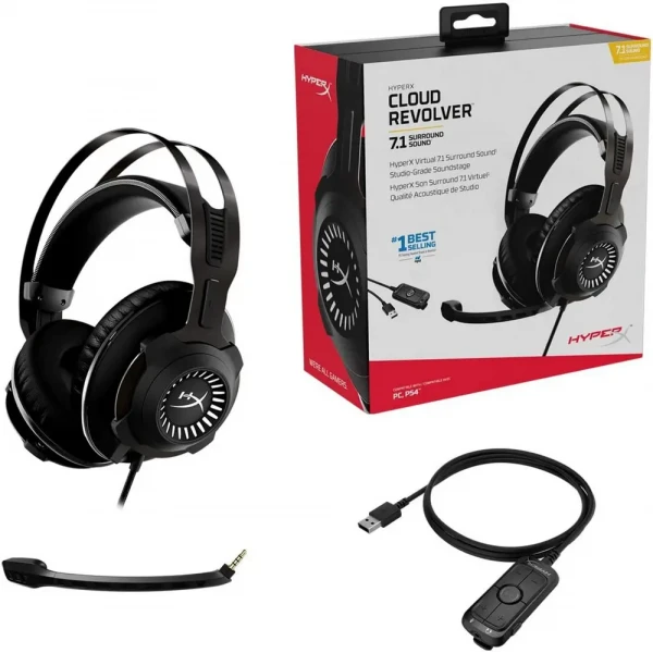Căști gaming HyperX Cloud Revolver +7.1, Cu fir, Negru