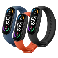 Curea pentru ceas Xiaomi MiBand 6, Negru/Portocaliu/Albastru
