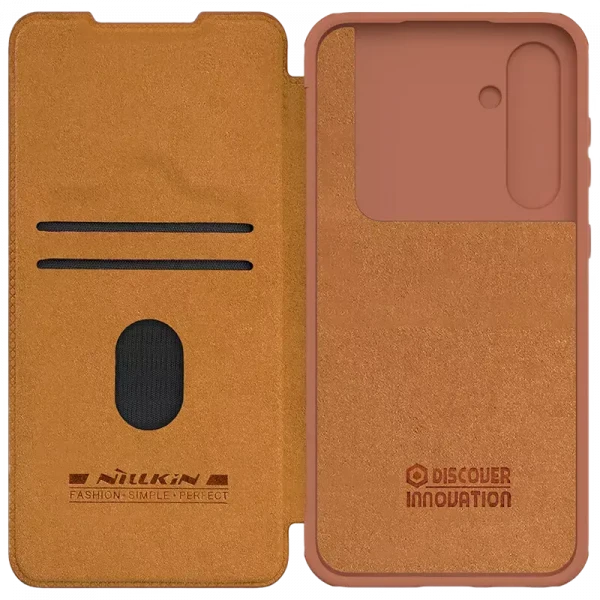 Чехол книжка Nillkin Samsung Galaxy S23 FE Qin Pro, Коричневый