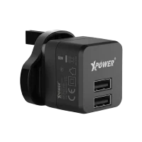 Încărcător Xpower Charger + Type-C Cable, 2USB, 2.4A, Negru