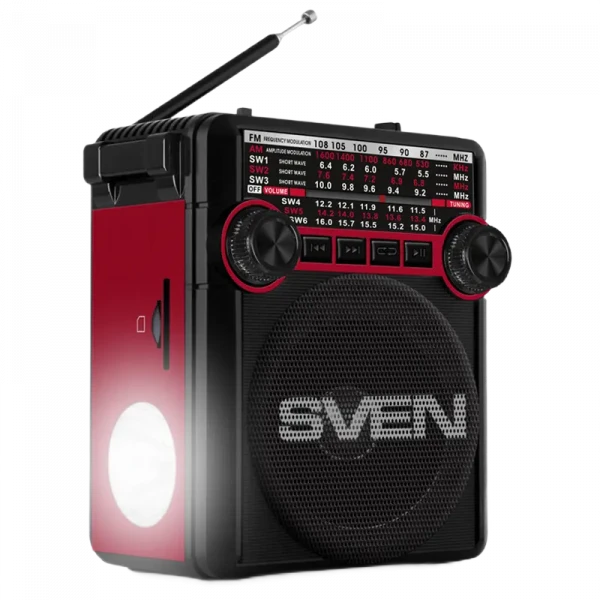 Портативное радио SVEN SRP-355, Черный/Красный
