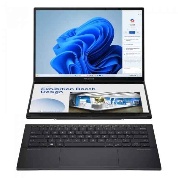 Laptop 14 ASUS Zenbook DUO OLED UX8406MA, Inkwell Gray, Intel Core Ultra 9 185H, 32GB/1024GB, Windows 11 Home